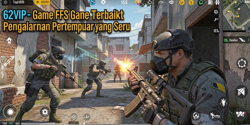 Screenshot menunjukkan aksi gameplay intens dalam 62VIP dengan grafis menawan.
