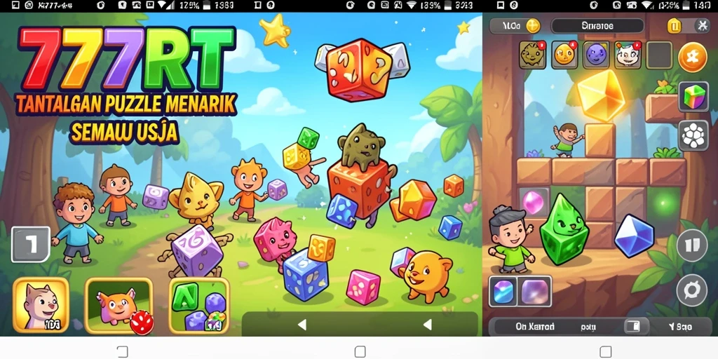 Tampilan gameplay seru di 777RT dengan teka-teki menarik.