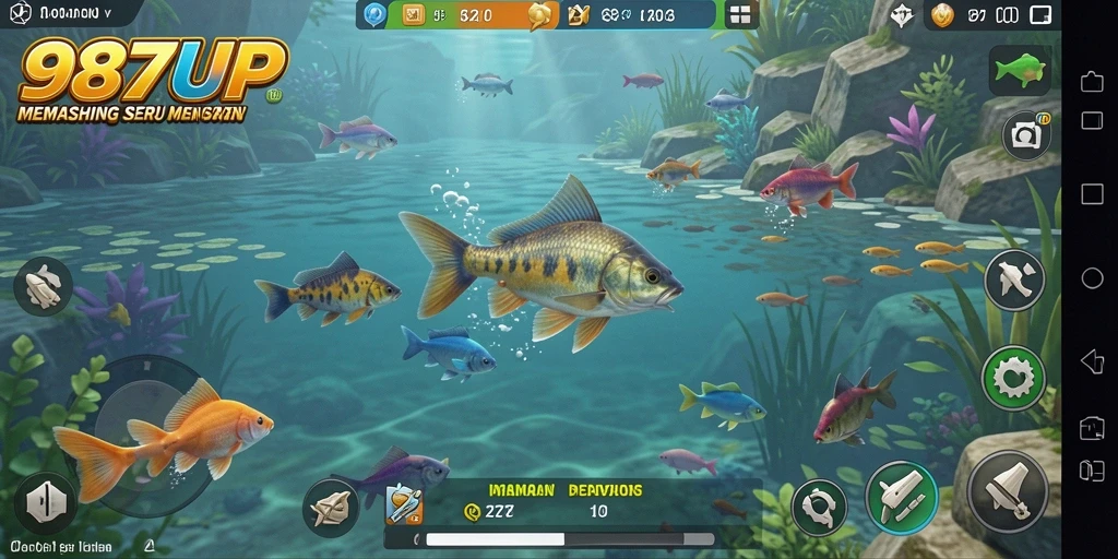 Tampilan gameplay <strong>987UP</strong> yang menampilkan aksi memancing seru.