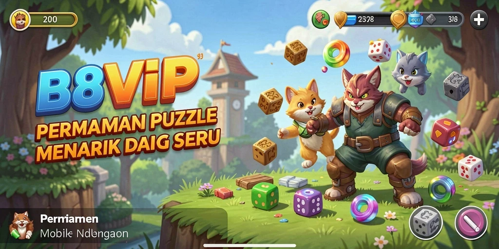 Tampilan screenshot utama B8VIP menampilkan gameplay Puzzle yang menarik.