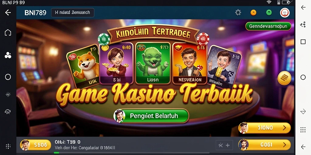 Tampilan gameplay BNI789 dengan berbagai jenis permainan Kasino.