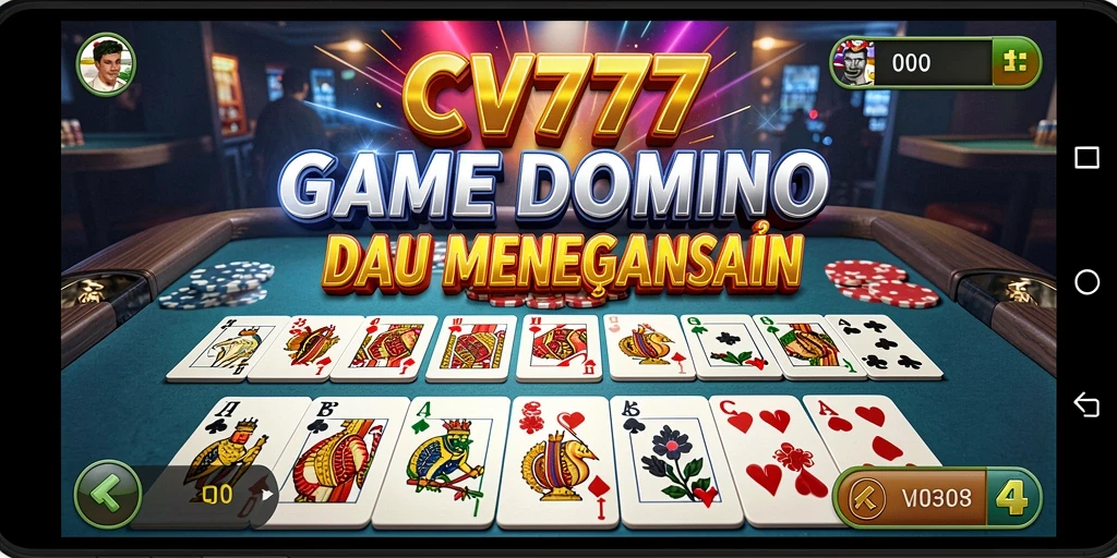 Screenshot bermain Domino di CV777 dengan tampilan grafis menarik.