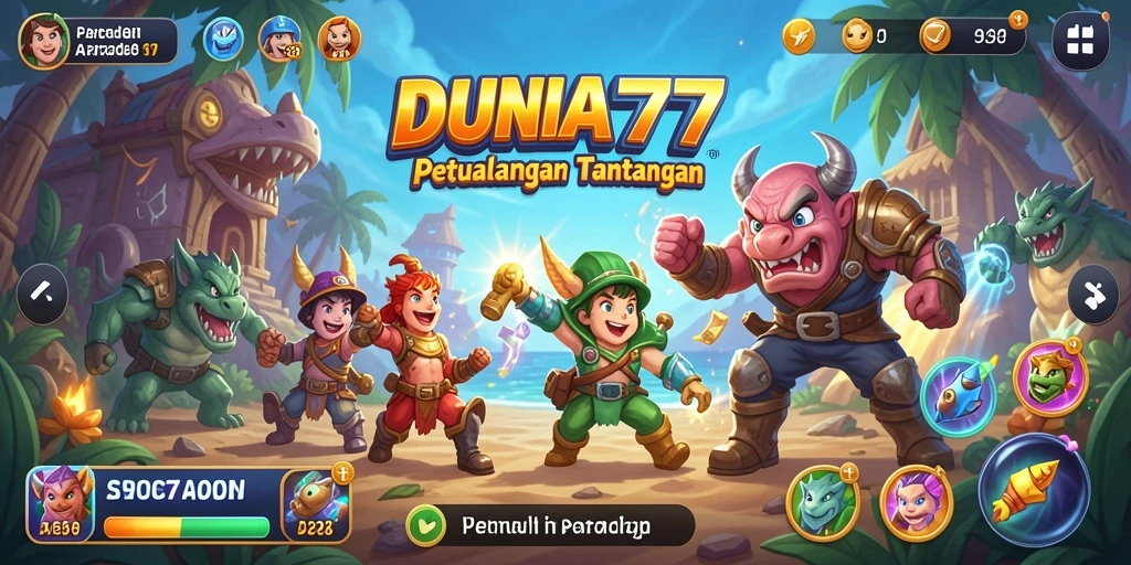 Tampilan gameplay seru dalam DUNIA777 dengan karakter khas.