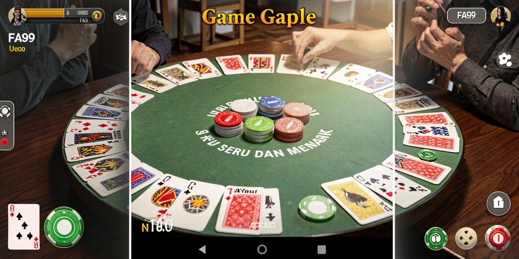 Gameplay seru Gaple dalam tampilan menarik dan interaktif.