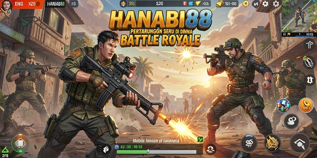 Tampilan seru aksi bertempur di battlefield <strong>HANABI88</strong>.