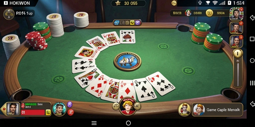 Tampilan gameplay HOKIWON yang seru dalam bermain Gaple.