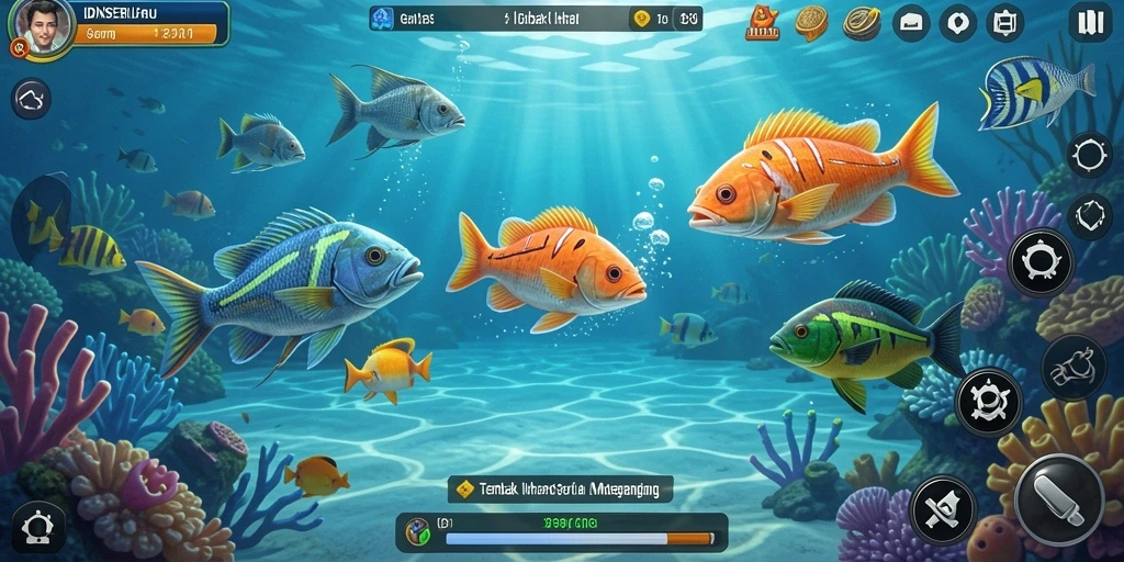Screenshot IDNSERU menampilkan aksi seru saat menjaring ikan.