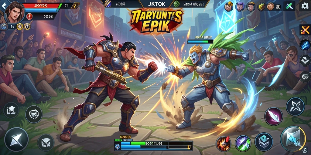 Gameplay seru dan menegangkan dalam JKTOK MOBA.