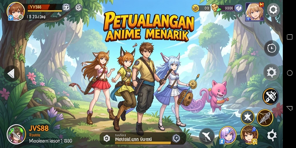 Tampilan gameplay menarik dari JVS88 dengan karakter anime.