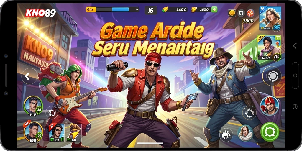 Tampilan gameplay KNO89 yang menarik dan dinamis dalam mode Arcade.
