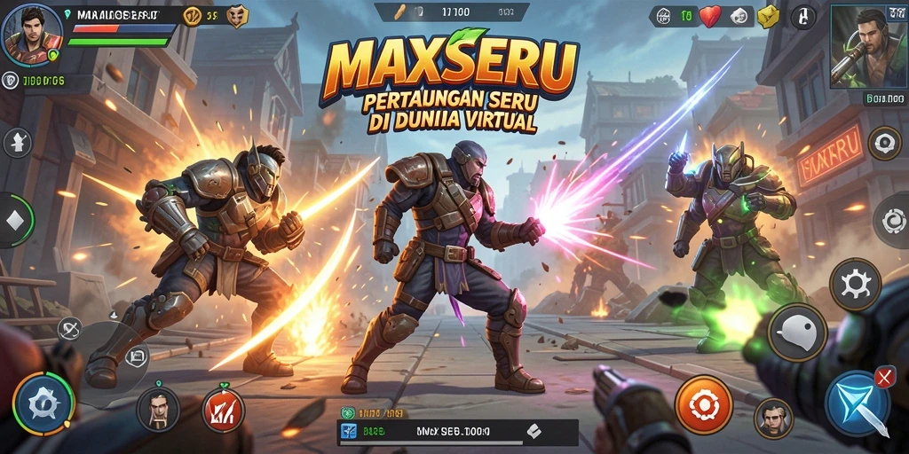 Tampilan gameplay seru dari pertarungan di MAXSERU.