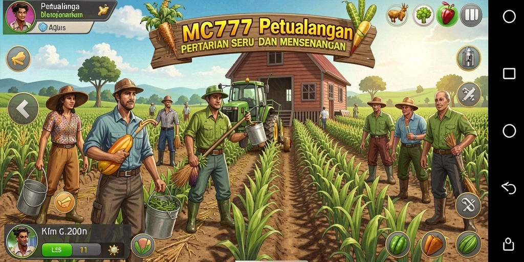 Gameplay seru mengelola lahan pertanian di MC777.