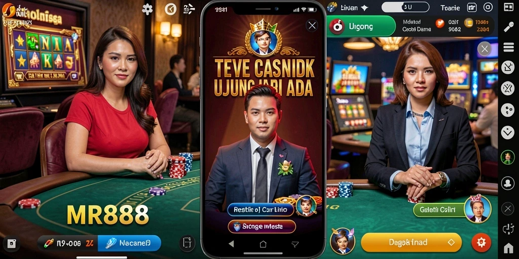 Tampilan permainan Live Casino yang interaktif dan menarik di MR888.