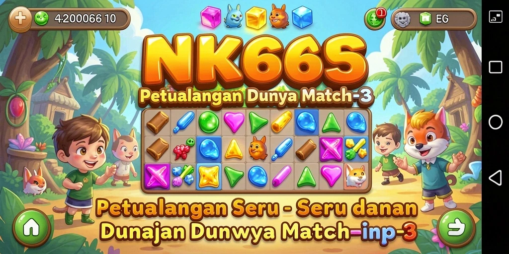 Tampilan menarik dari gameplay NK666 Match-3 yang seru.