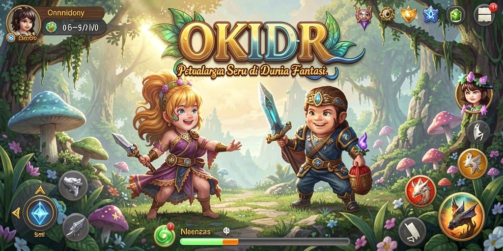 Kegiatan seru dalam game petualangan OKIDR yang menakjubkan.