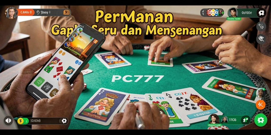 Screenshot permainan Gaple PC777 yang menarik dan penuh warna.