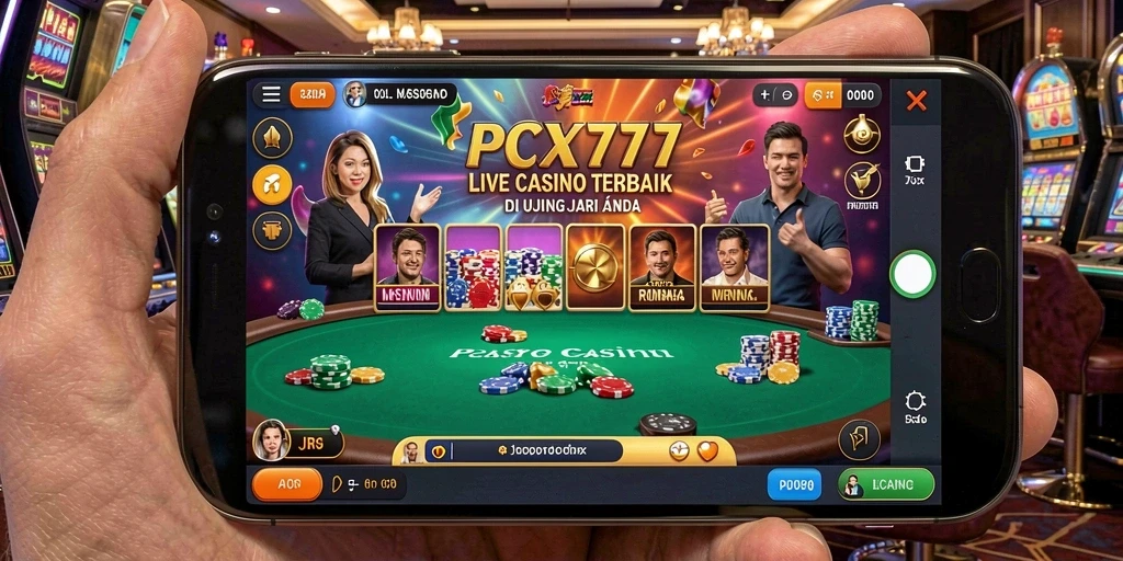 Tampilan gameplay Live Casino yang mengasyikkan dan interaktif di PCX777.
