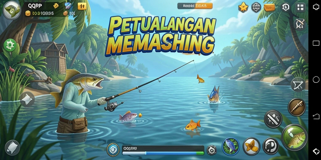 Tampilan gameplay memancing yang menakjubkan dalam QQRP.