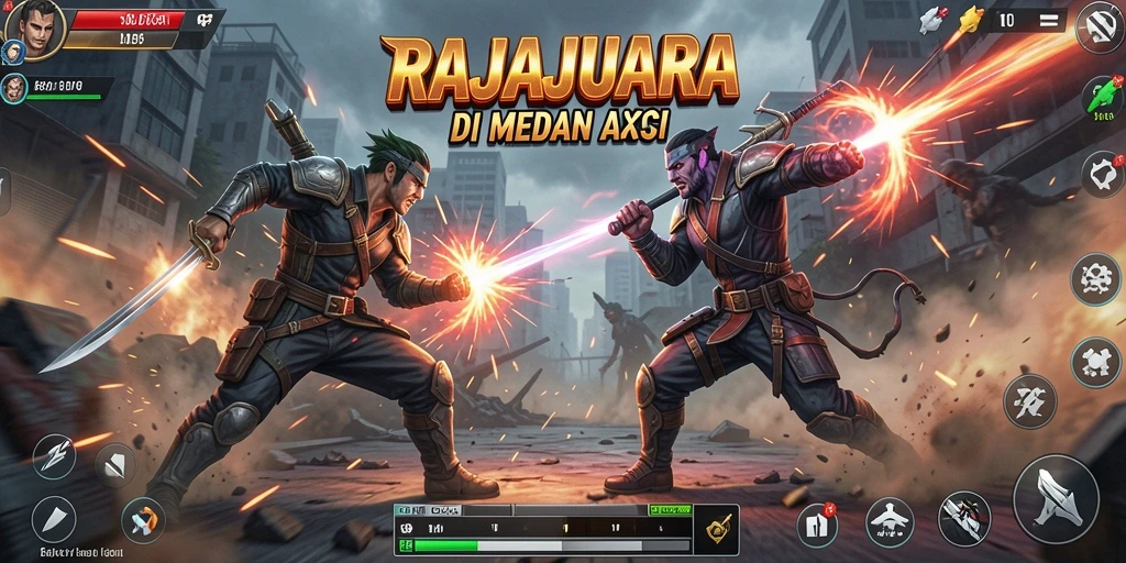 Tampilan gameplay RAJAJUARA yang intens dan mendebarkan.