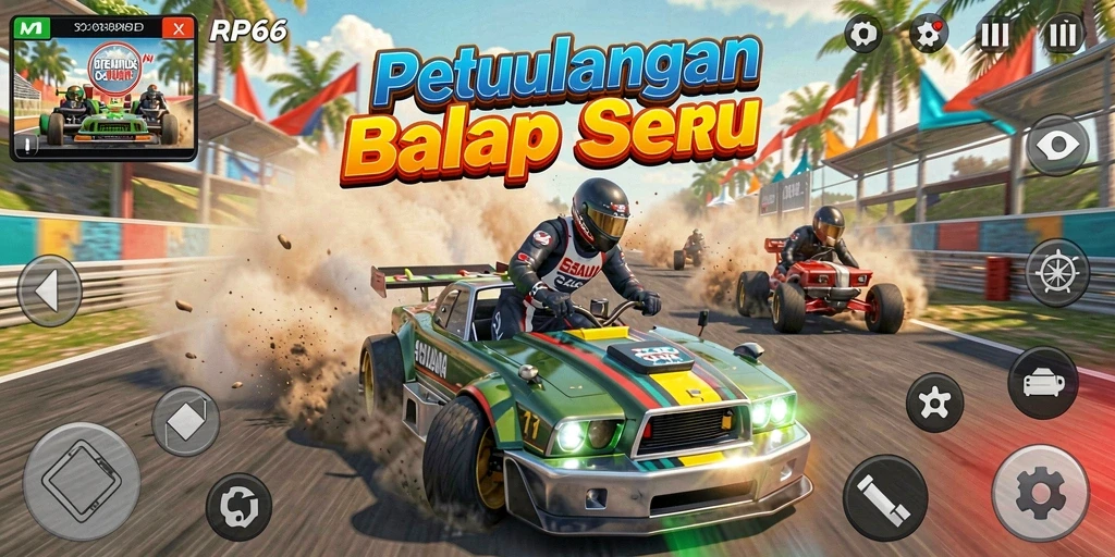 Gameplay seru RP66 dengan adrenalin tinggi di lintasan balap.
