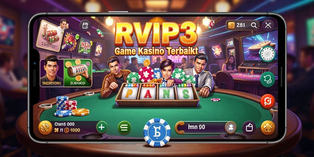Tampilan permainan Kasino yang menarik dan interaktif dari RVIP3.