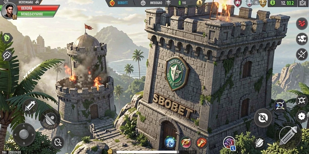 Tampilan gameplay Tower Defense yang menegangkan di SBOBET.