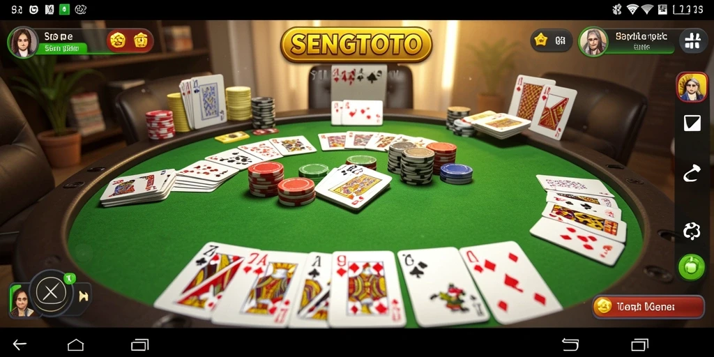 Screenshot gameplay SENGTOTO yang menampilkan pertarungan seru dalam Gaple.