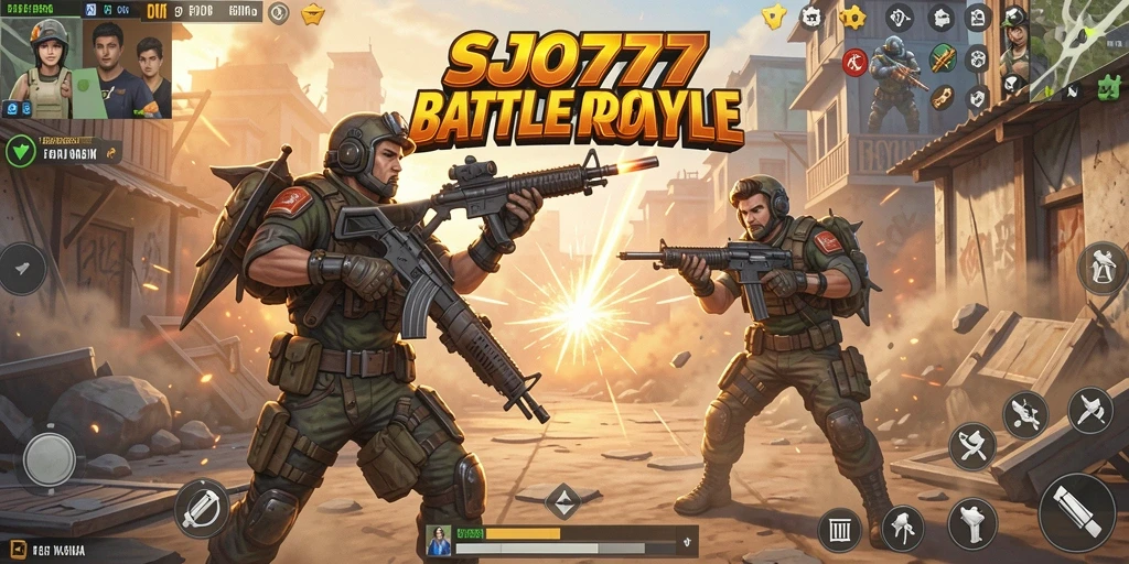 Gameplay seru SJO777 dalam pertarungan Battle Royale.