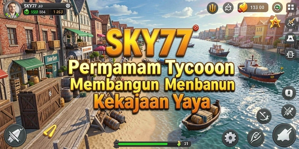 Screenshot gameplay <strong>SKY77</strong> yang menunjukkan keseruan membangun bisnis Tycoon.