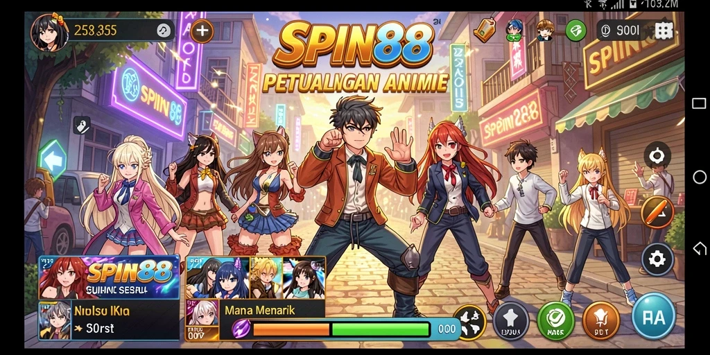 Tampilan gameplay SPIN88 dengan karakter Anime yang menarik.
