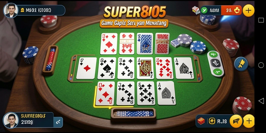 Tampilan gameplay seru dalam permainan Gaple SUPER805.
