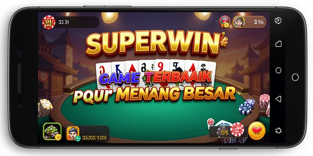 Screenshot gameplay SUPERWIN menampilkan aksi seru permainan Domino.