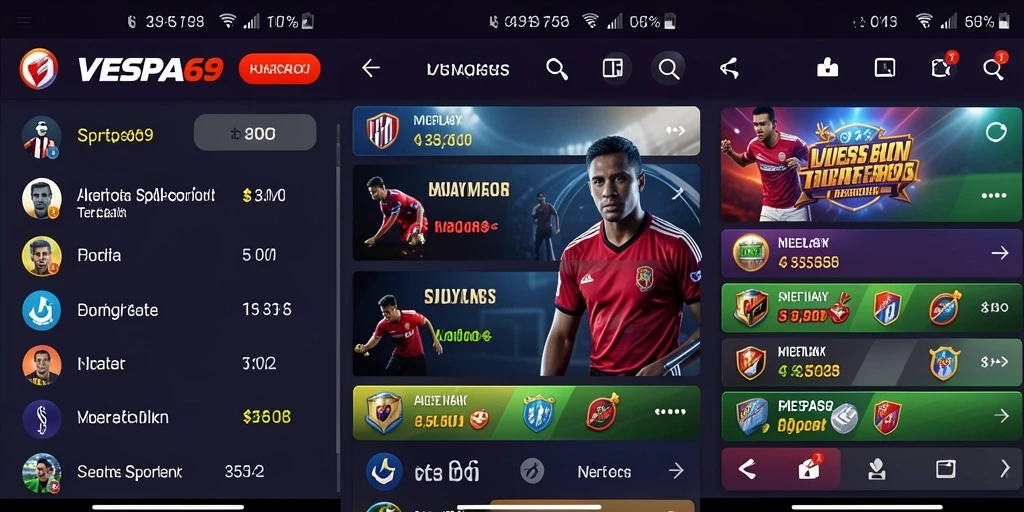 Tampilan antarmuka VESPA69 yang menarik saat gameplay Sportsbook.